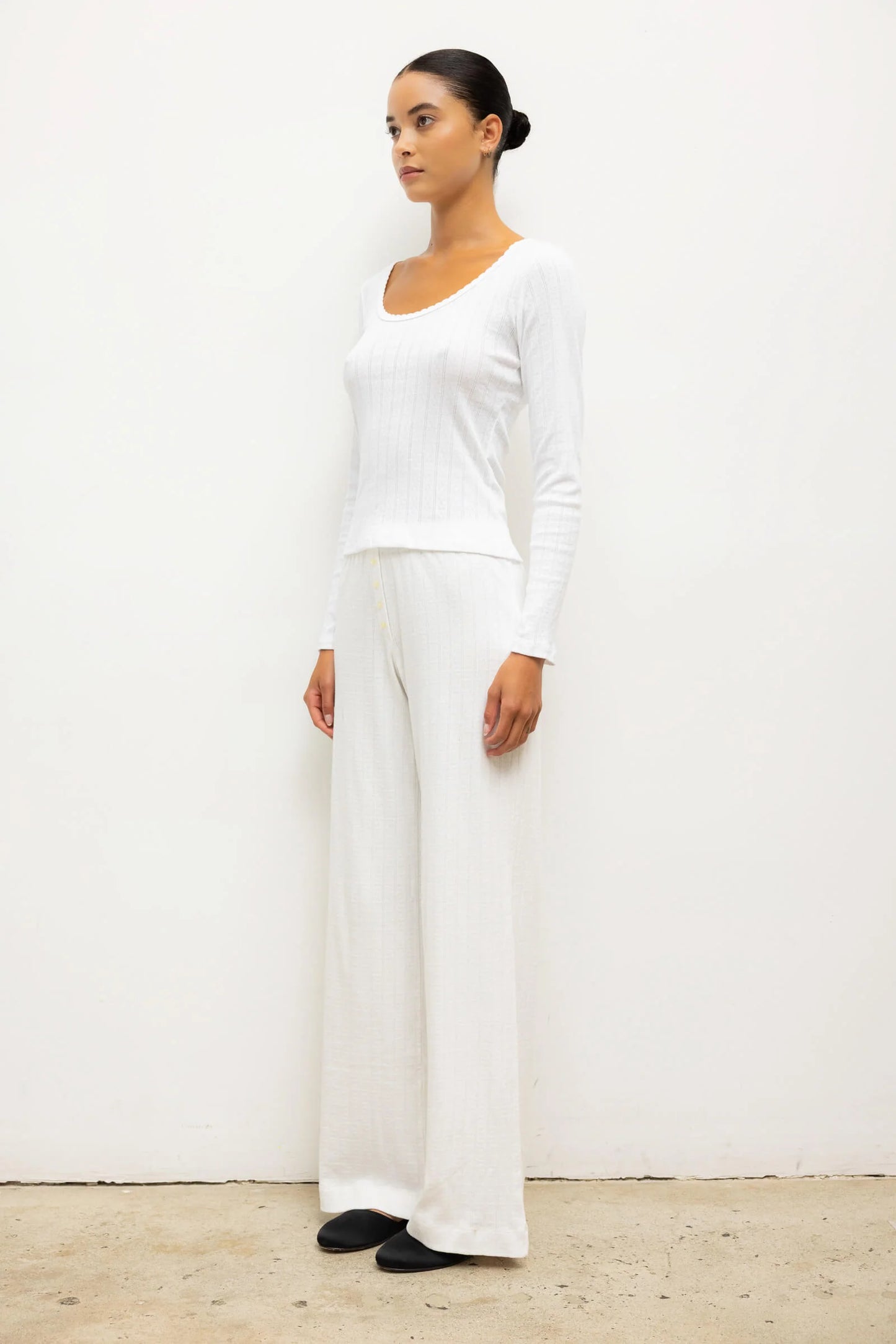 Pointelle Boxer Pant in White