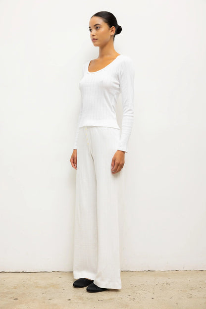 Pointelle Boxer Pant in White