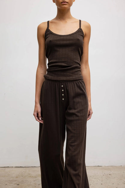 Pointelle Boxer Pant in Choco