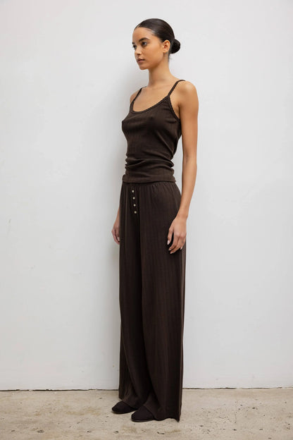 Pointelle Boxer Pant in Choco