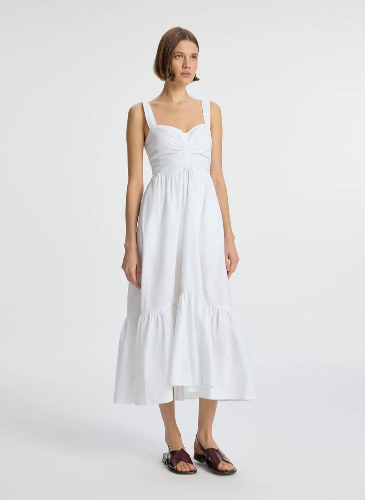 Lilah II Cotton Midi Dress in White