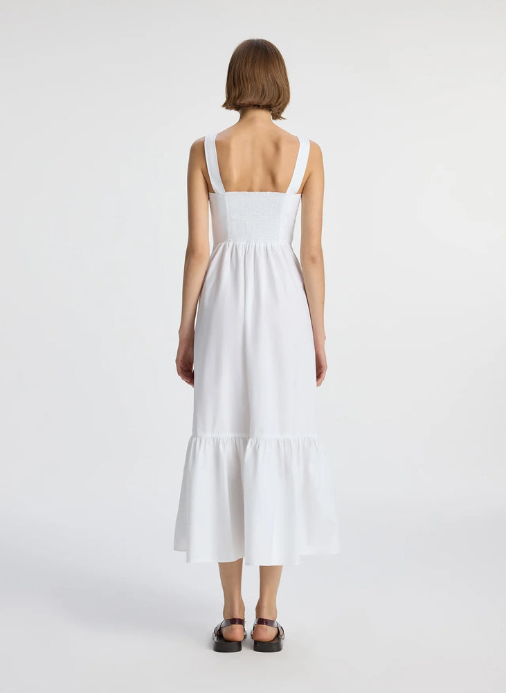 Lilah II Cotton Midi Dress in White