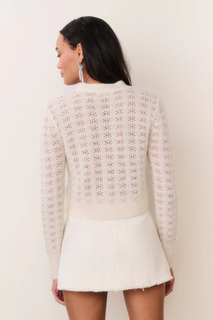 Lilly Alpaca-Blend Bow Cardigan in Frosted Candy