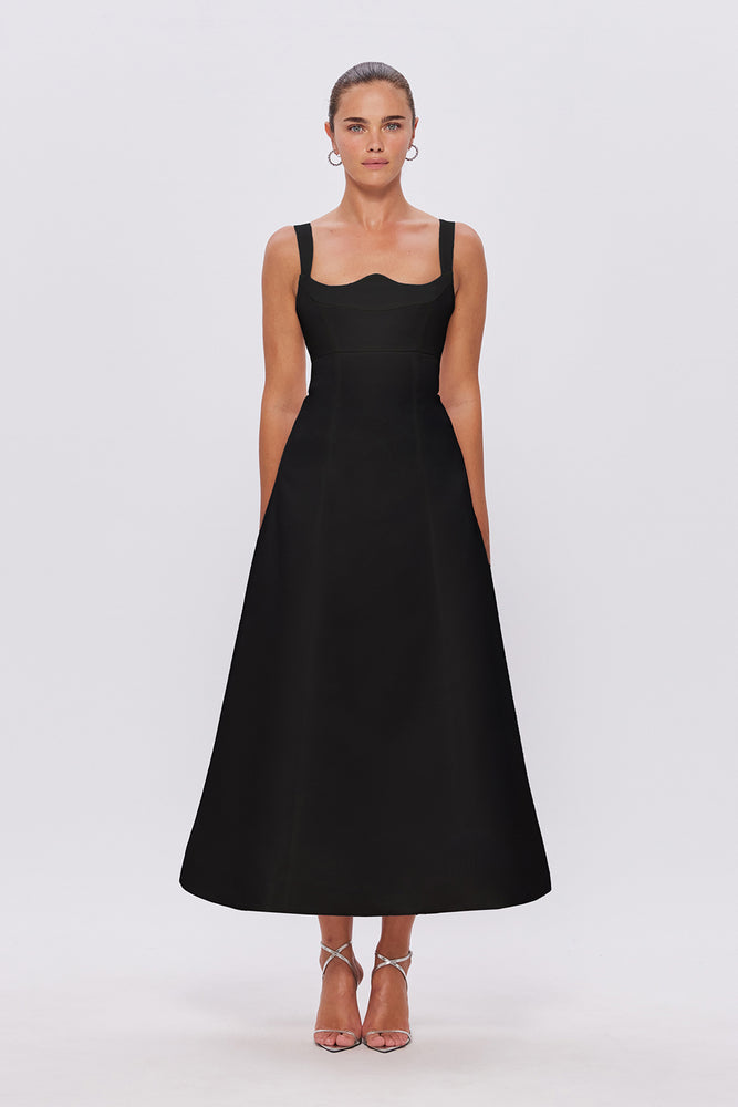Odette Midi Dress in Black