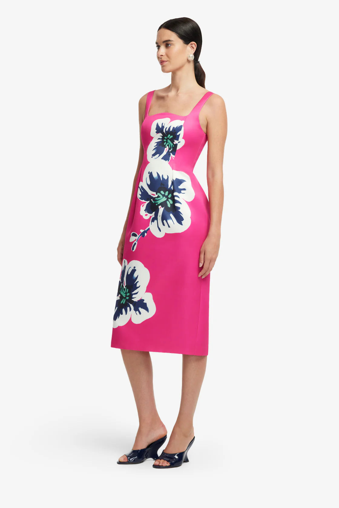 Larissa Midi Dress in Orchid Print
