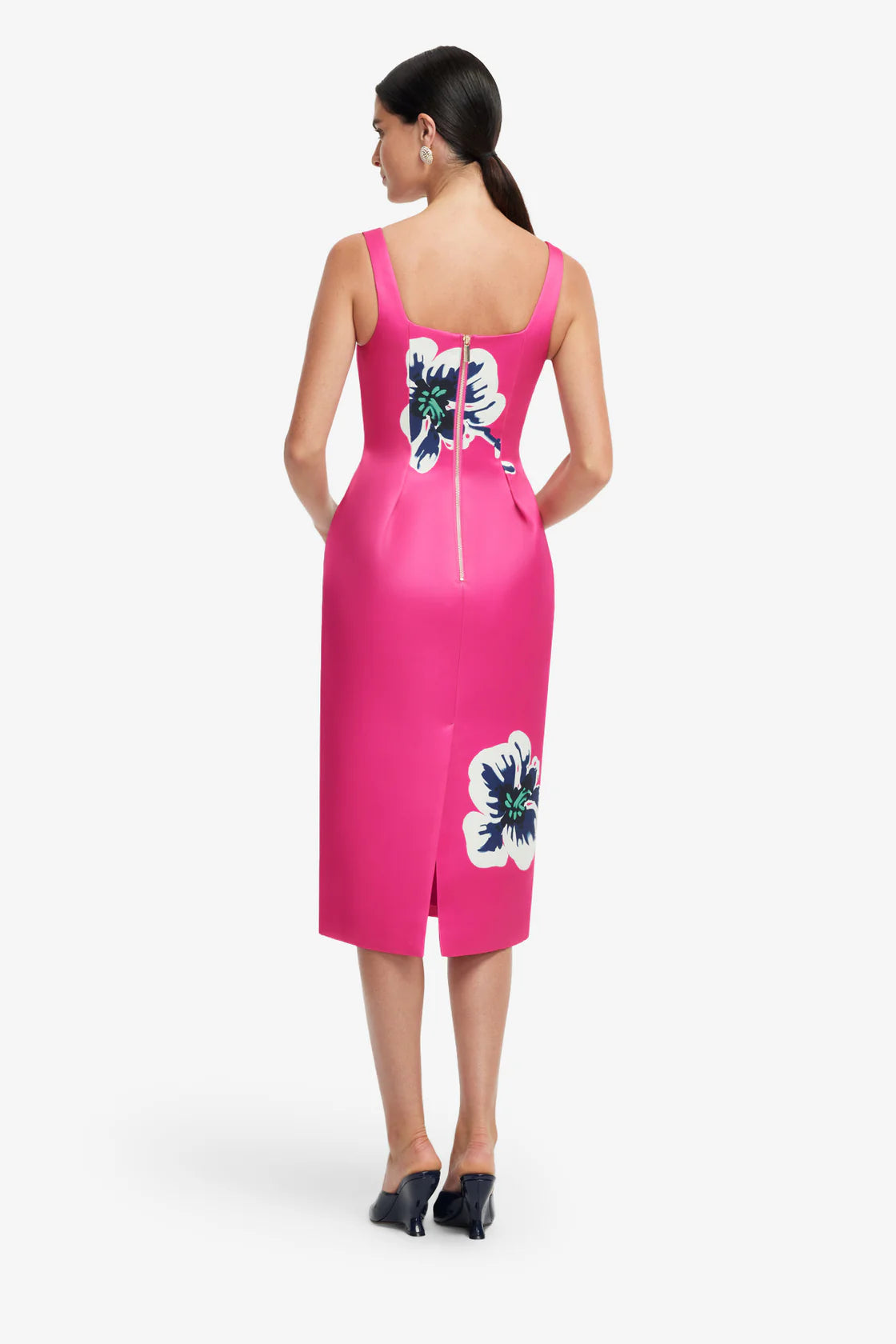 Larissa Midi Dress in Orchid Print
