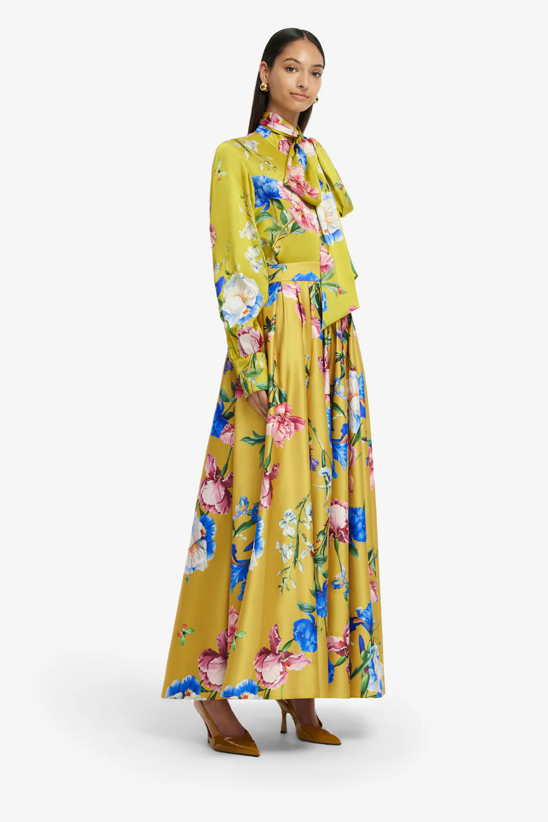 Reinette Skirt in Mustard Garden Print