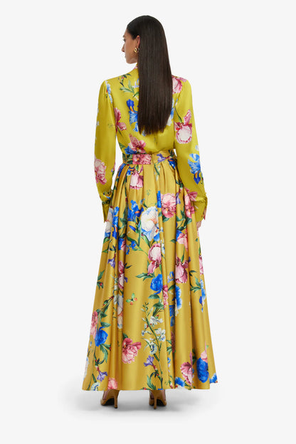 Reinette Skirt in Mustard Garden Print