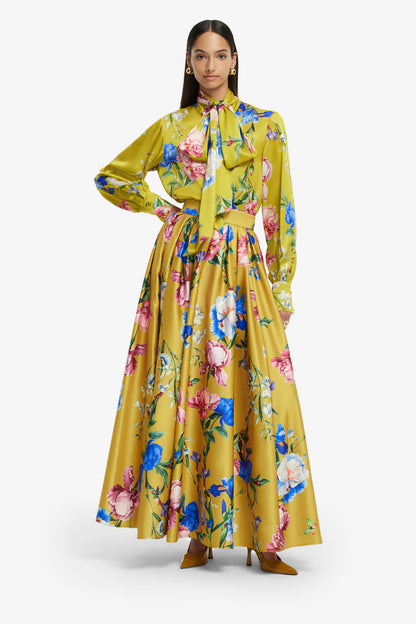 Reinette Skirt in Mustard Garden Print