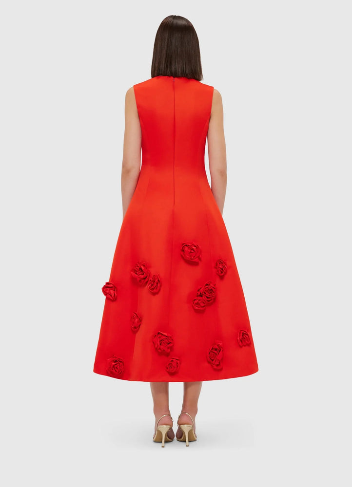 Cleo Sleeveless Midi Dress in Scarlet