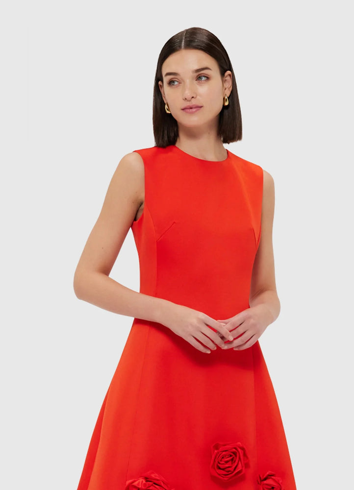 Cleo Sleeveless Midi Dress in Scarlet