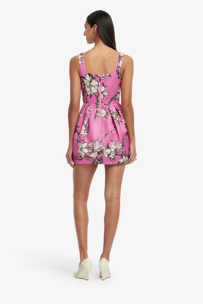 Piper Mini Dress in Pink Magenta Print