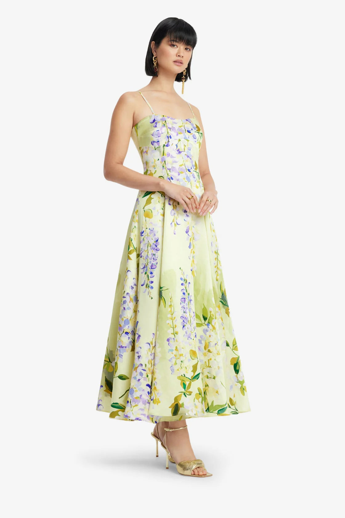 Mariela Midi Dress in Wisteria Print