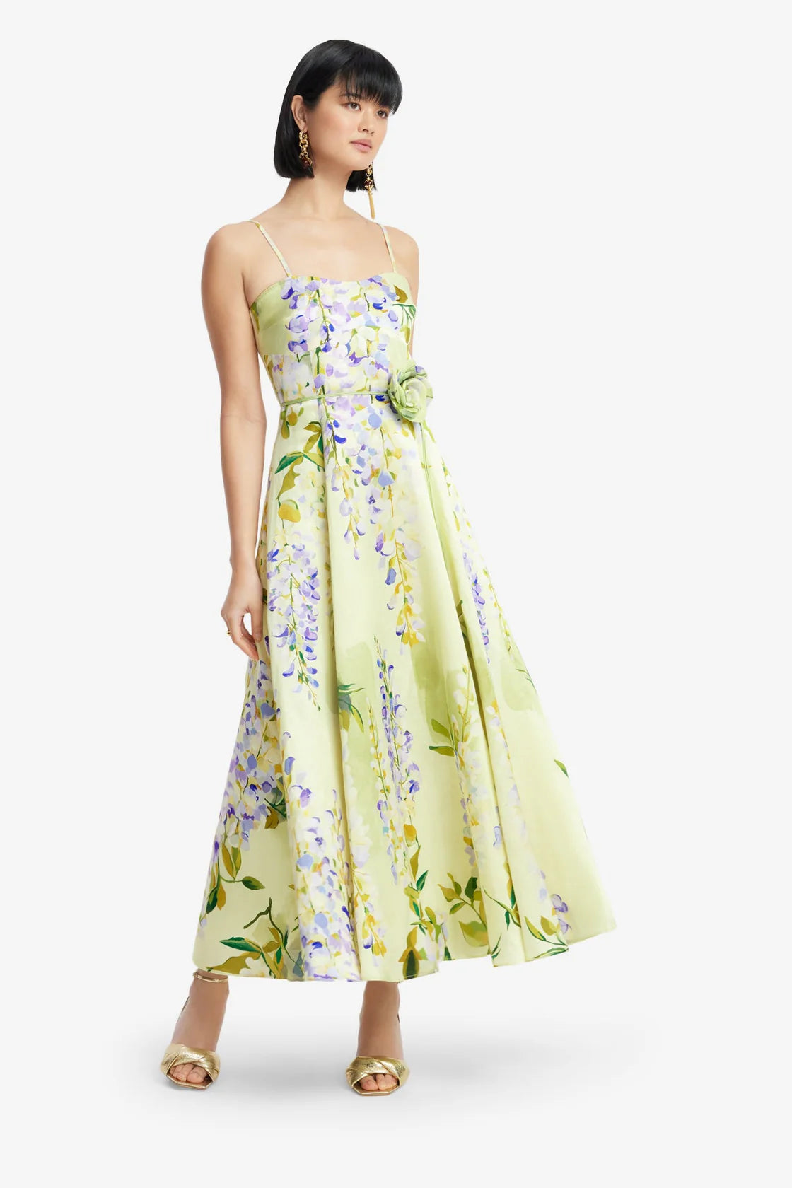 Mariela Midi Dress in Wisteria Print