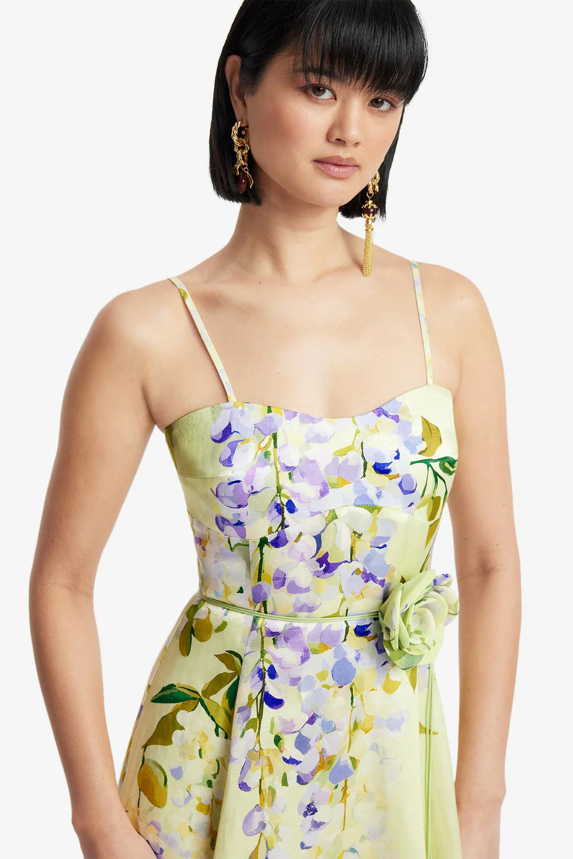 Mariela Midi Dress in Wisteria Print