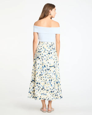 Hudson Skirt in Cream/Maritime Blue Multi