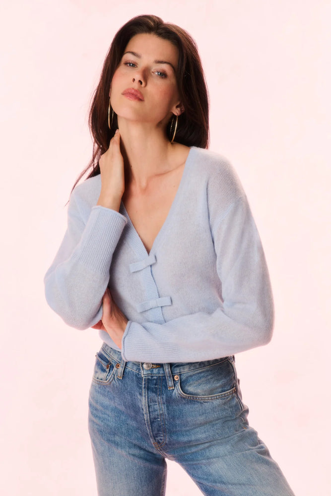Luisella Lightweight Cashmere Cardigan in Dewdrop