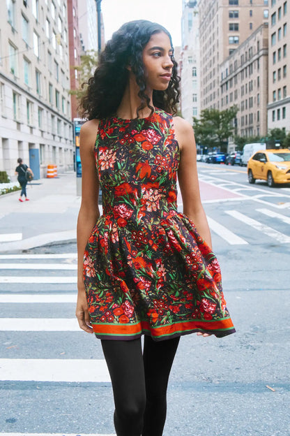 Layne Dress in Holiday Floral