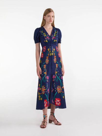 Lea Long Dress in Corsage Bloom
