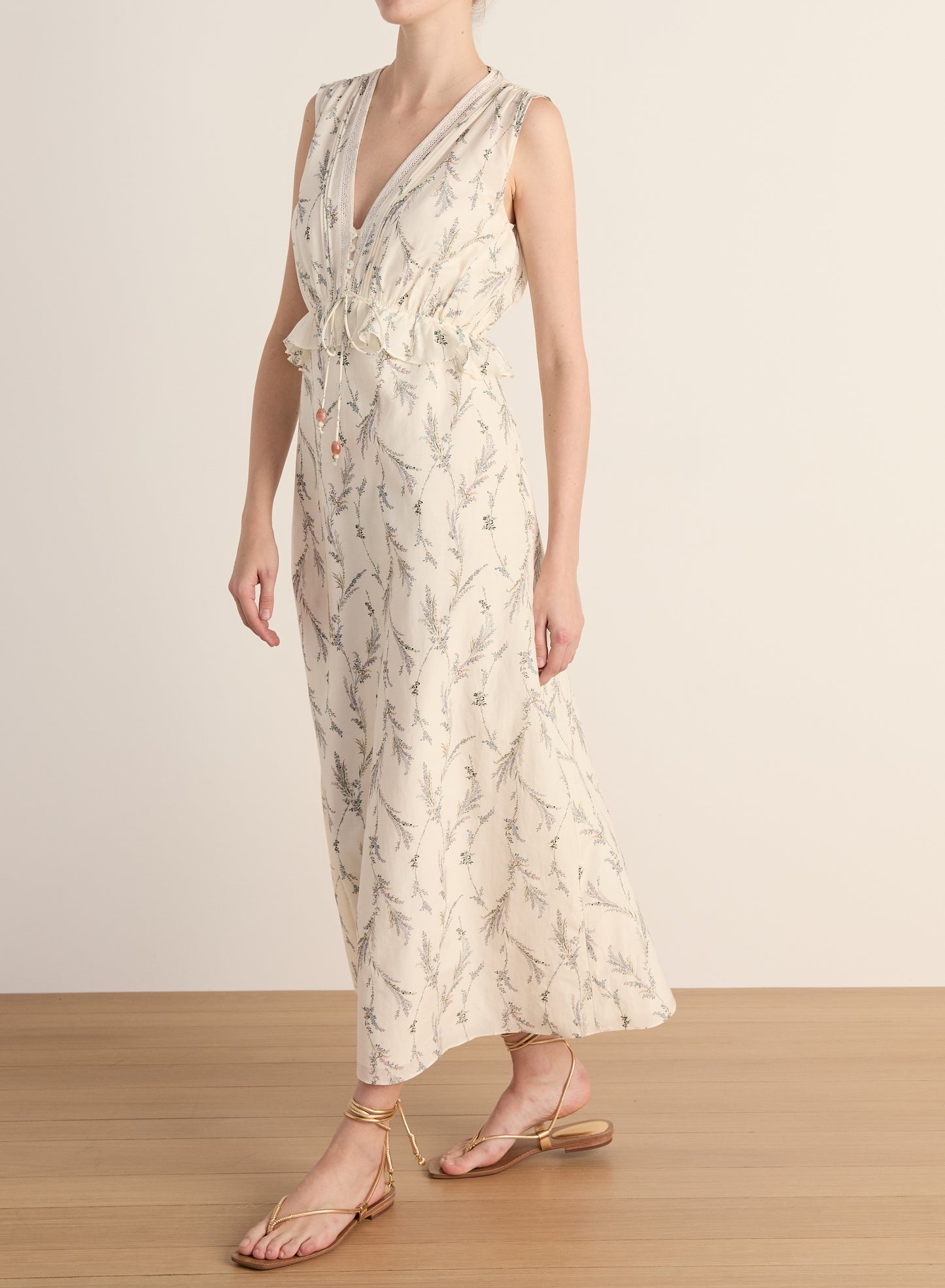 Sleeveless Dominick Dress in Dove Multi
