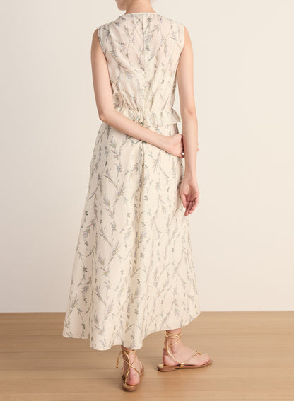 Sleeveless Dominick Dress in Dove Multi