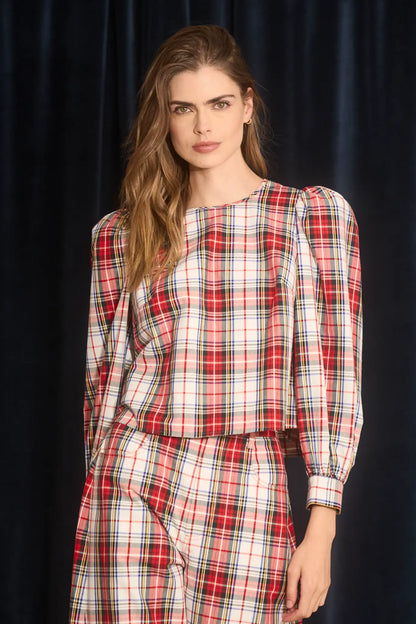 Lottie Top in Carlyle Plaid