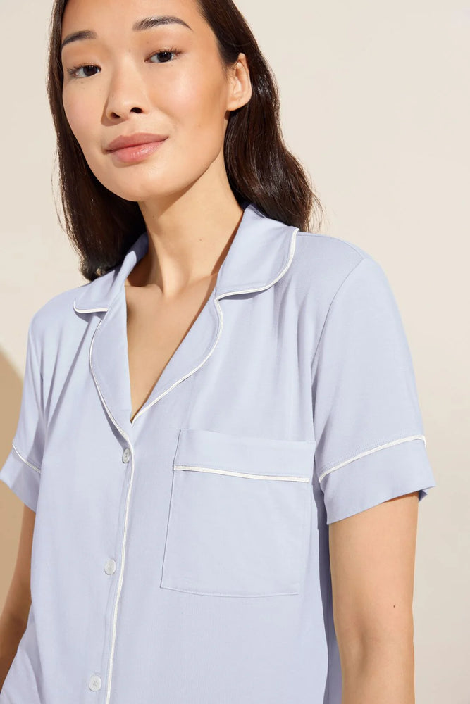 Gisele TENCEL™ Modal Relaxed Short PJ Set in Ice Blue/Ivory