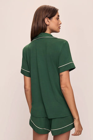 Gisele TENCEL™ Modal Relaxed Short PJ Set Forest Green/Ivory