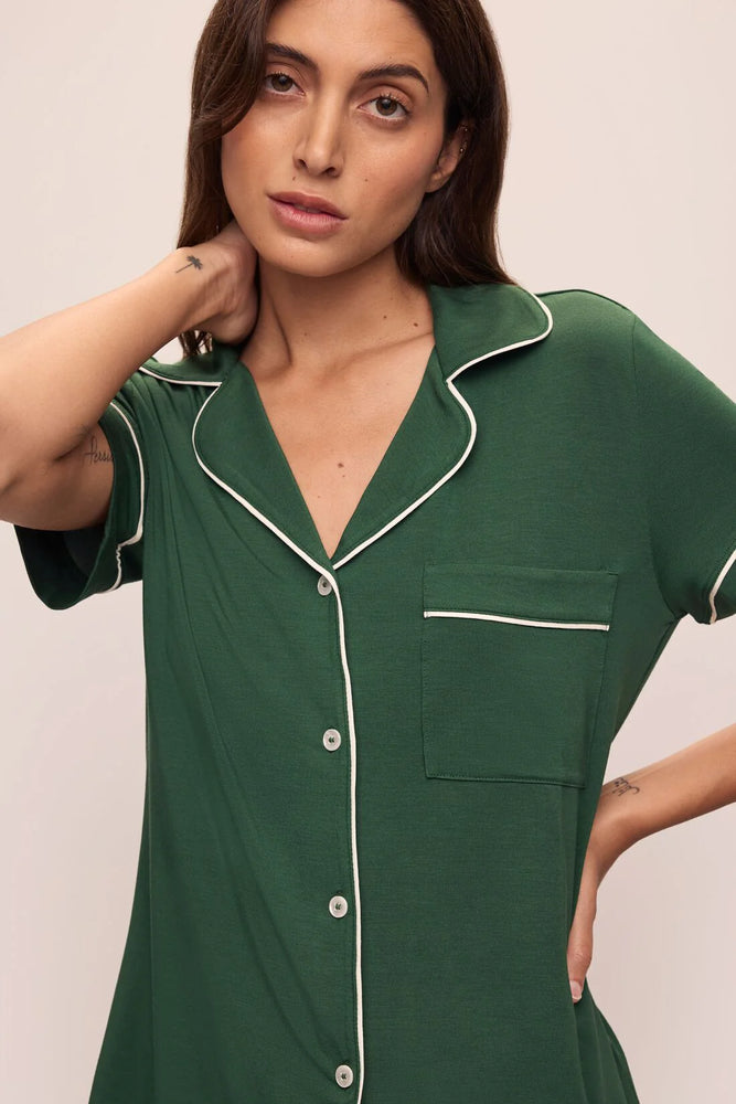 Gisele TENCEL™ Modal Relaxed Short PJ Set Forest Green/Ivory