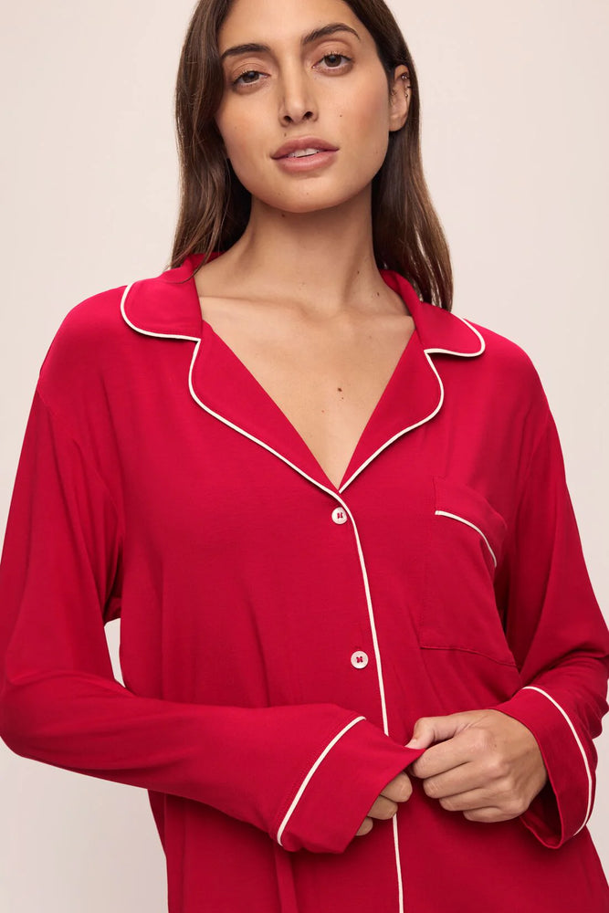 Gisele TENCEL™ Modal Long PJ Set in Haute Red/Ivory