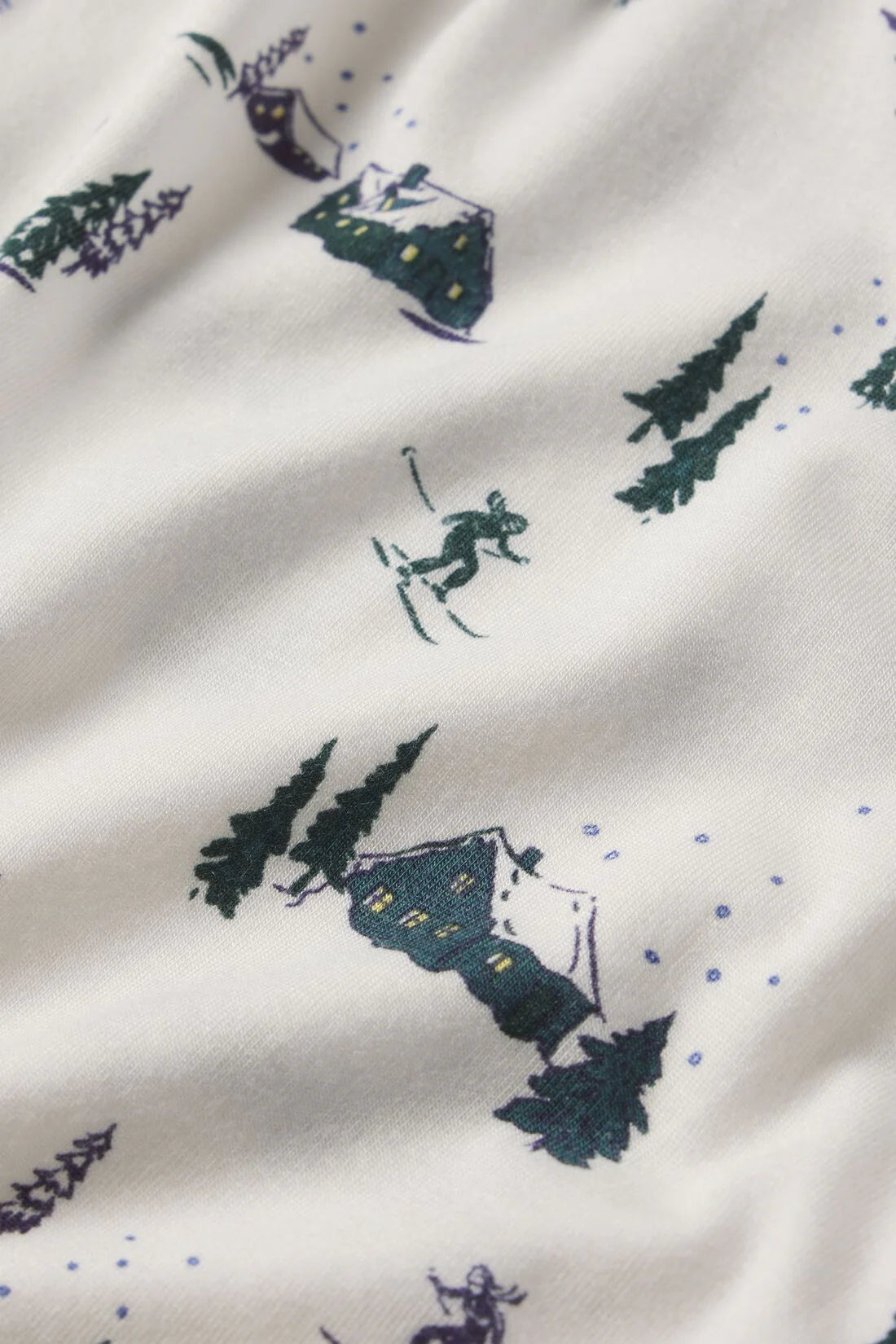 Gisele Printed TENCEL™ Modal Shortie Short PJ Set in Ski Chalet Ivory/Pine