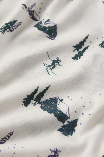 Gisele Printed TENCEL™ Modal Shortie Short PJ Set in Ski Chalet Ivory/Pine
