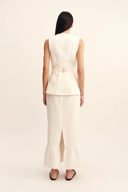 Matilda Column Skirt in Cream