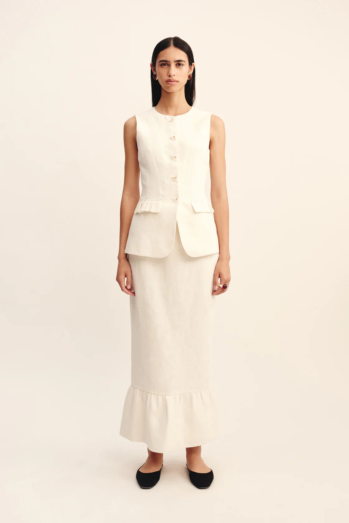 Matilda Column Skirt in Cream