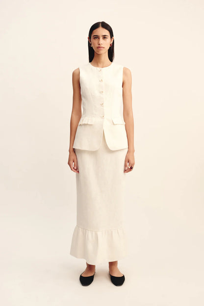 Matilda Column Skirt in Cream