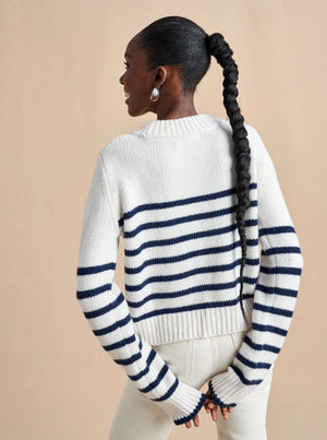 Mini Marin Sweater in Cream/Navy