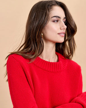 Solid Mini Marin Sweater in Bright Red