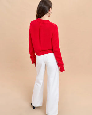 Solid Mini Marin Sweater in Bright Red