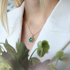 Petal Charm in Malachite