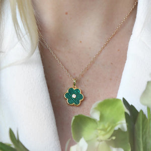 Petal Charm in Malachite