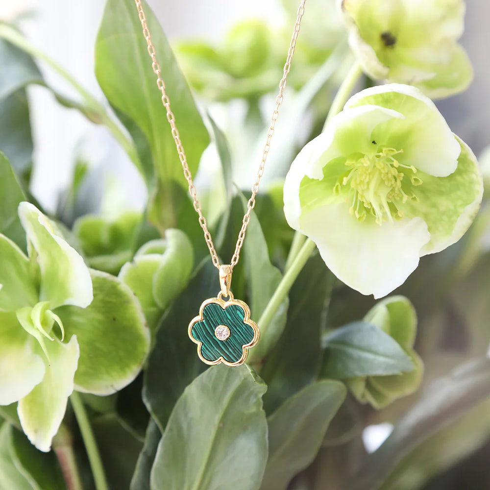 Petal Charm in Malachite