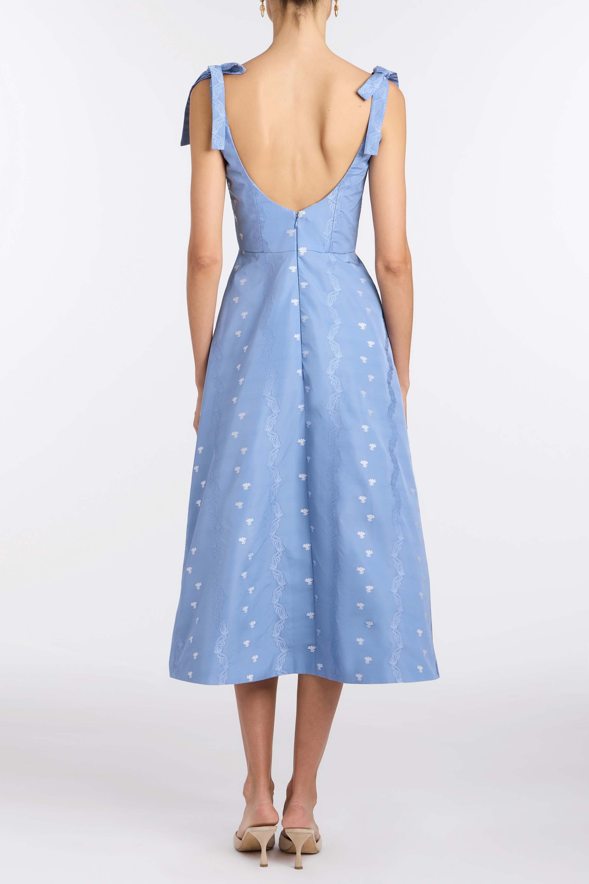 Rosalina Wedgwood Floral Taffeta Dress