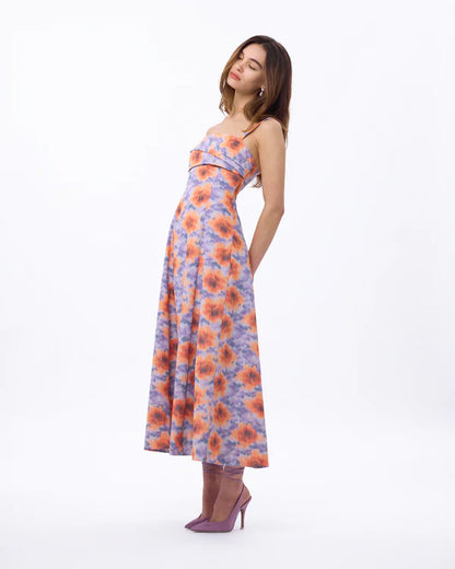 Meredith Dress in Orchid Apricot Multi