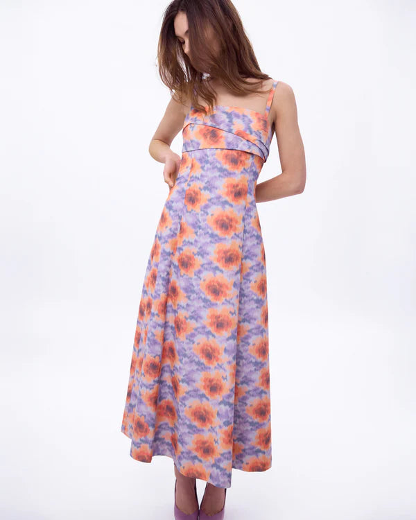 Meredith Dress in Orchid Apricot Multi