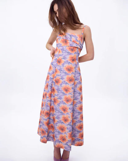 Meredith Dress in Orchid Apricot Multi