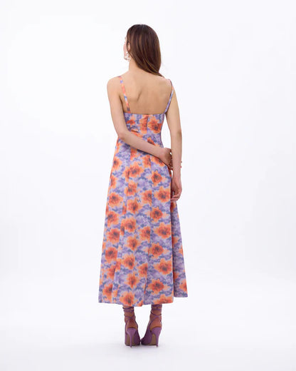 Meredith Dress in Orchid Apricot Multi