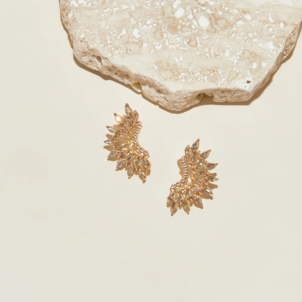 
            
                Load image into Gallery viewer, Crystal Madeline Crescent Earrings
            
        