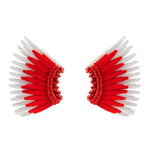 Mini Madeline Earrings in Red & White