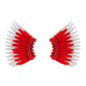 Mini Madeline Earrings in Red & White