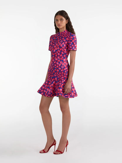 Mini C Dress in Azure Flamingo